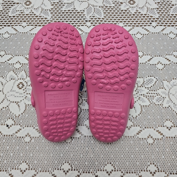 NWT Girl's Pink Clog L 2 / 3 Shoes Casual Summer Garden Clogs Retro Slip On - Picture 5 of 7
